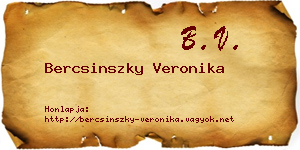 Bercsinszky Veronika névjegykártya